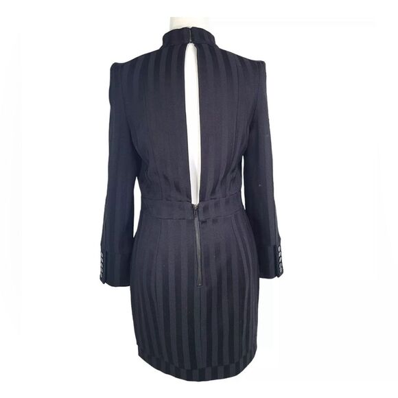 Revolve Line & Dot Black Striped Mini Dress Sz S Minimalist Witchy Evening - Picture 3 of 14